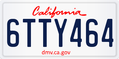 CA license plate 6TTY464