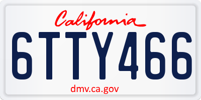 CA license plate 6TTY466