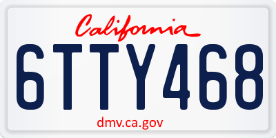CA license plate 6TTY468