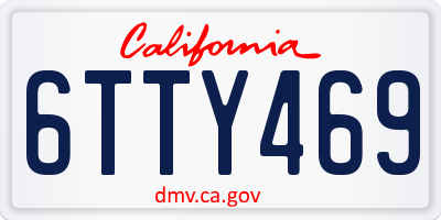 CA license plate 6TTY469