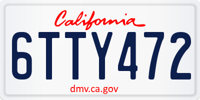 CA license plate 6TTY472