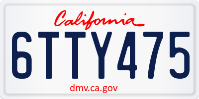 CA license plate 6TTY475