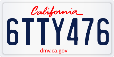 CA license plate 6TTY476