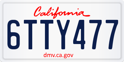 CA license plate 6TTY477