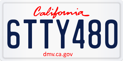 CA license plate 6TTY480