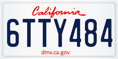 CA license plate 6TTY484