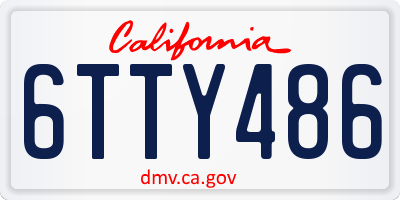 CA license plate 6TTY486