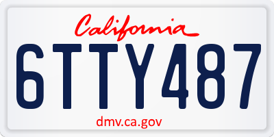 CA license plate 6TTY487