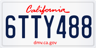 CA license plate 6TTY488