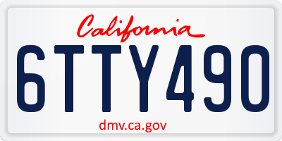 CA license plate 6TTY490