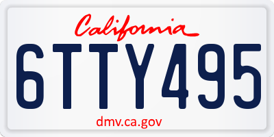 CA license plate 6TTY495