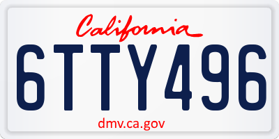 CA license plate 6TTY496