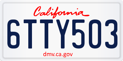 CA license plate 6TTY503