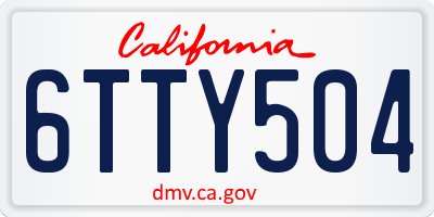 CA license plate 6TTY504