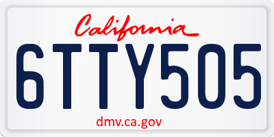 CA license plate 6TTY505