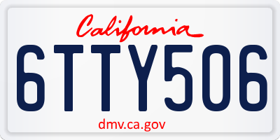 CA license plate 6TTY506