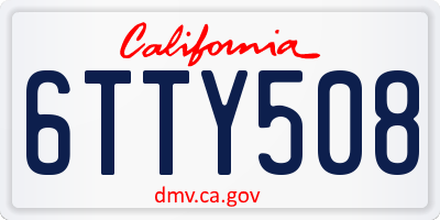 CA license plate 6TTY508