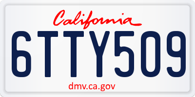 CA license plate 6TTY509