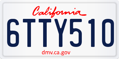CA license plate 6TTY510