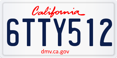 CA license plate 6TTY512