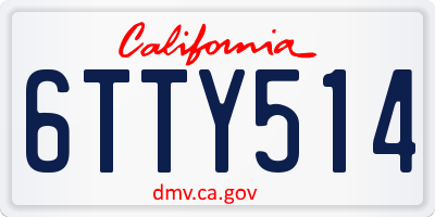 CA license plate 6TTY514