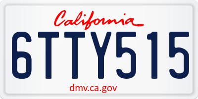 CA license plate 6TTY515