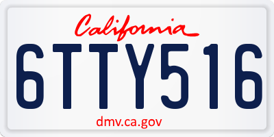 CA license plate 6TTY516