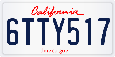 CA license plate 6TTY517