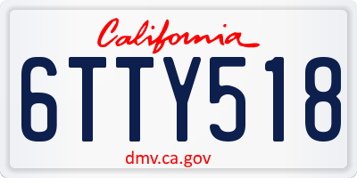 CA license plate 6TTY518