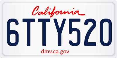 CA license plate 6TTY520