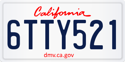 CA license plate 6TTY521