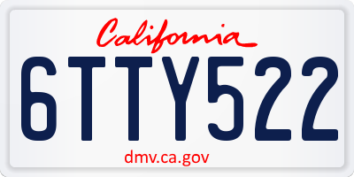 CA license plate 6TTY522