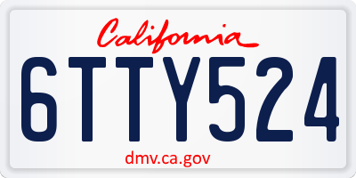 CA license plate 6TTY524