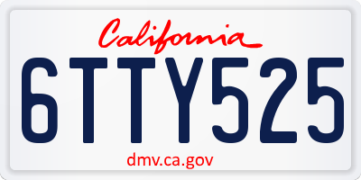 CA license plate 6TTY525