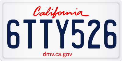 CA license plate 6TTY526