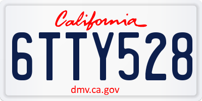 CA license plate 6TTY528