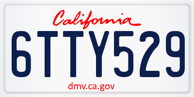 CA license plate 6TTY529