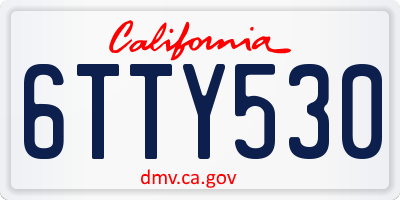 CA license plate 6TTY530
