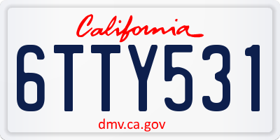 CA license plate 6TTY531