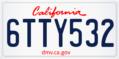 CA license plate 6TTY532
