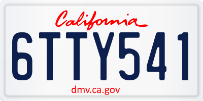CA license plate 6TTY541