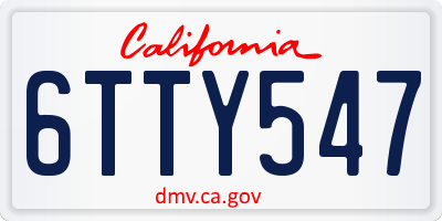 CA license plate 6TTY547