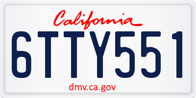 CA license plate 6TTY551