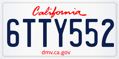 CA license plate 6TTY552