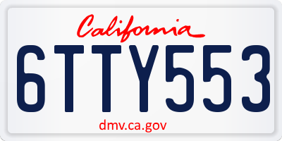 CA license plate 6TTY553