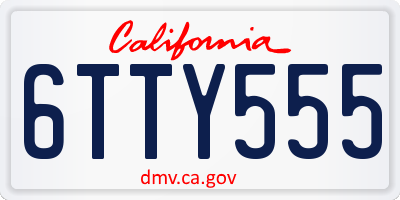 CA license plate 6TTY555