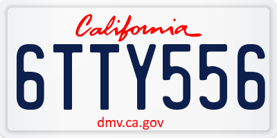 CA license plate 6TTY556