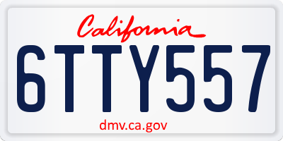 CA license plate 6TTY557