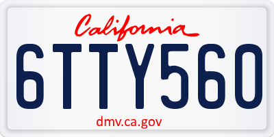 CA license plate 6TTY560
