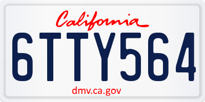 CA license plate 6TTY564
